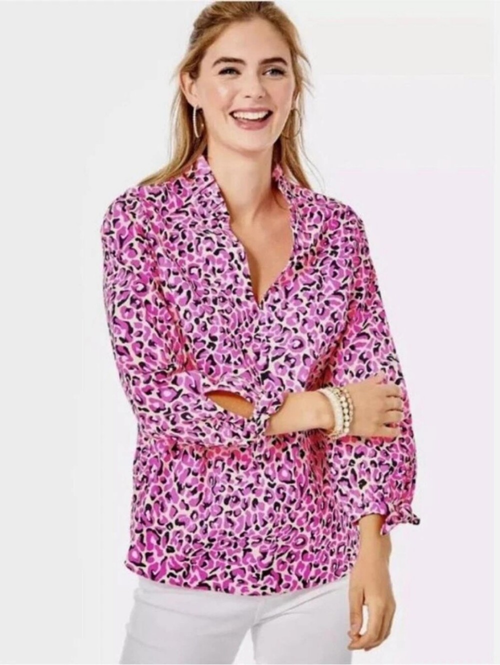 Lilly Pulitzer Sherida Top Pink Topaz My Favorite Spot Size Small